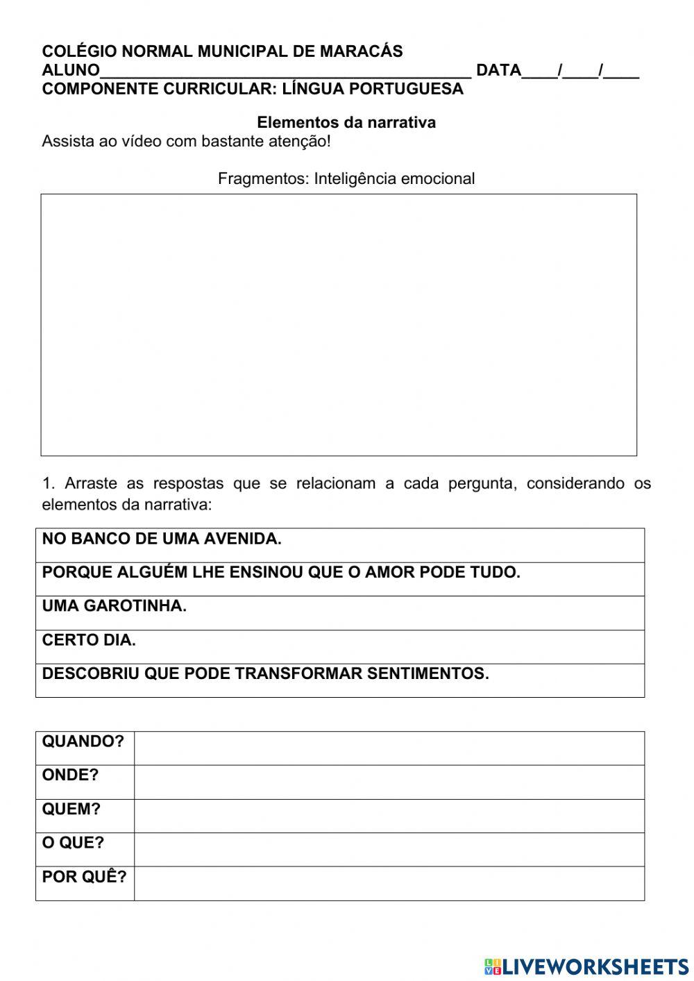 Elementos da Narrativa