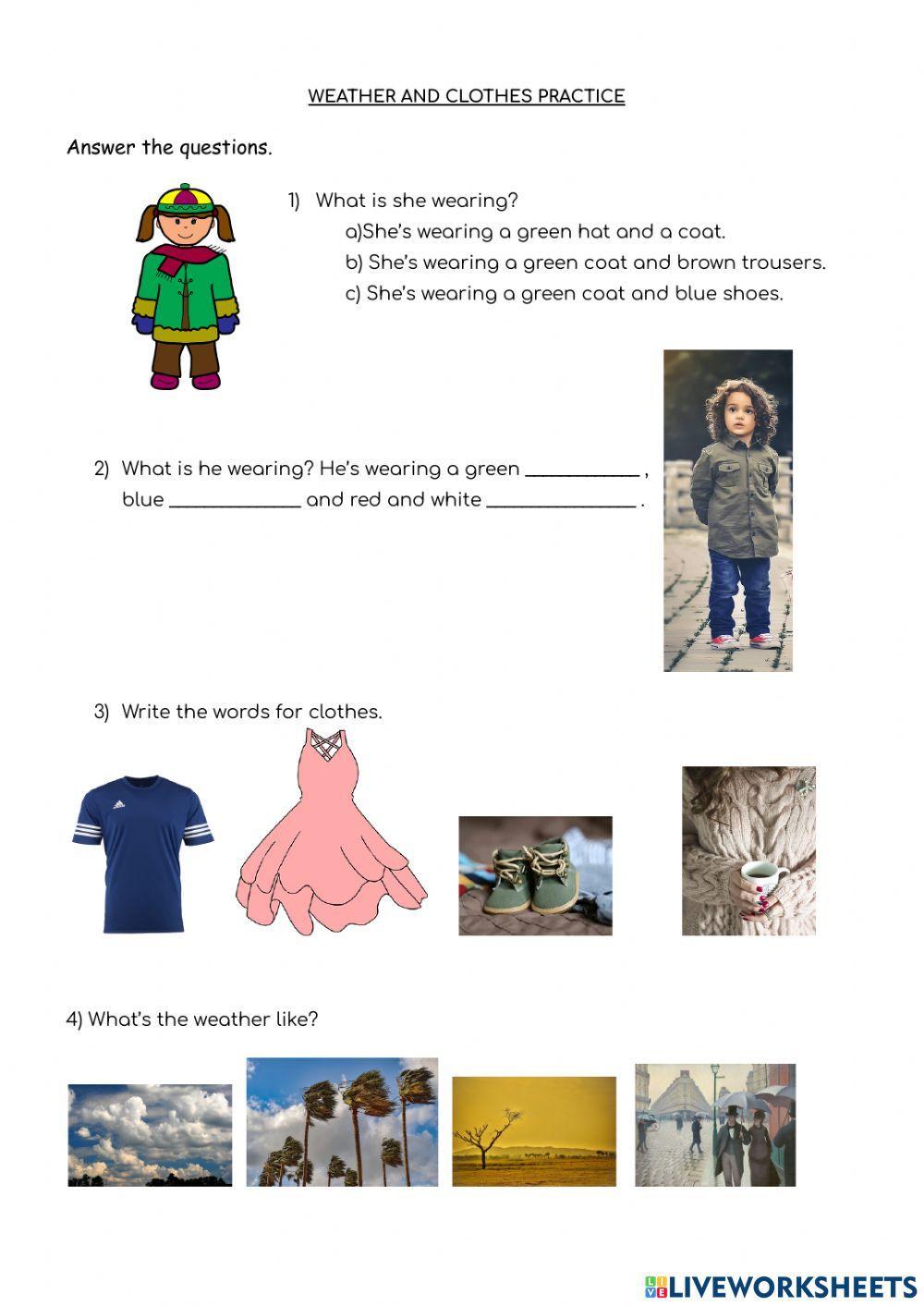 Weather and clothes practice