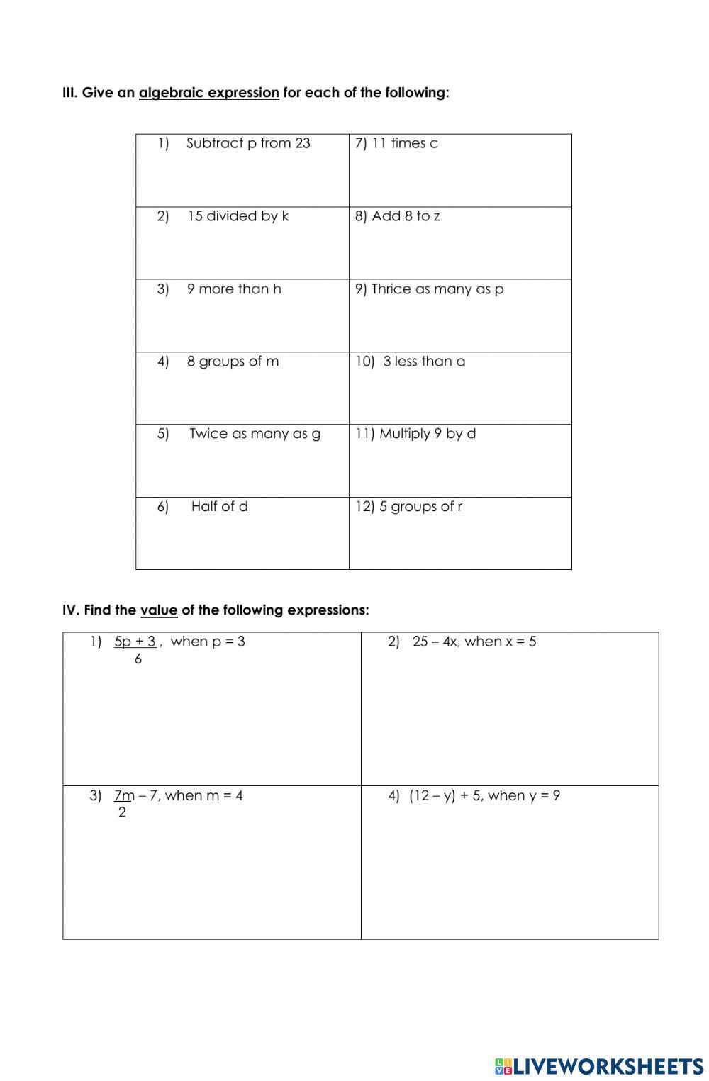 1048701 | Algebra Graded Classwork | mjfracchia