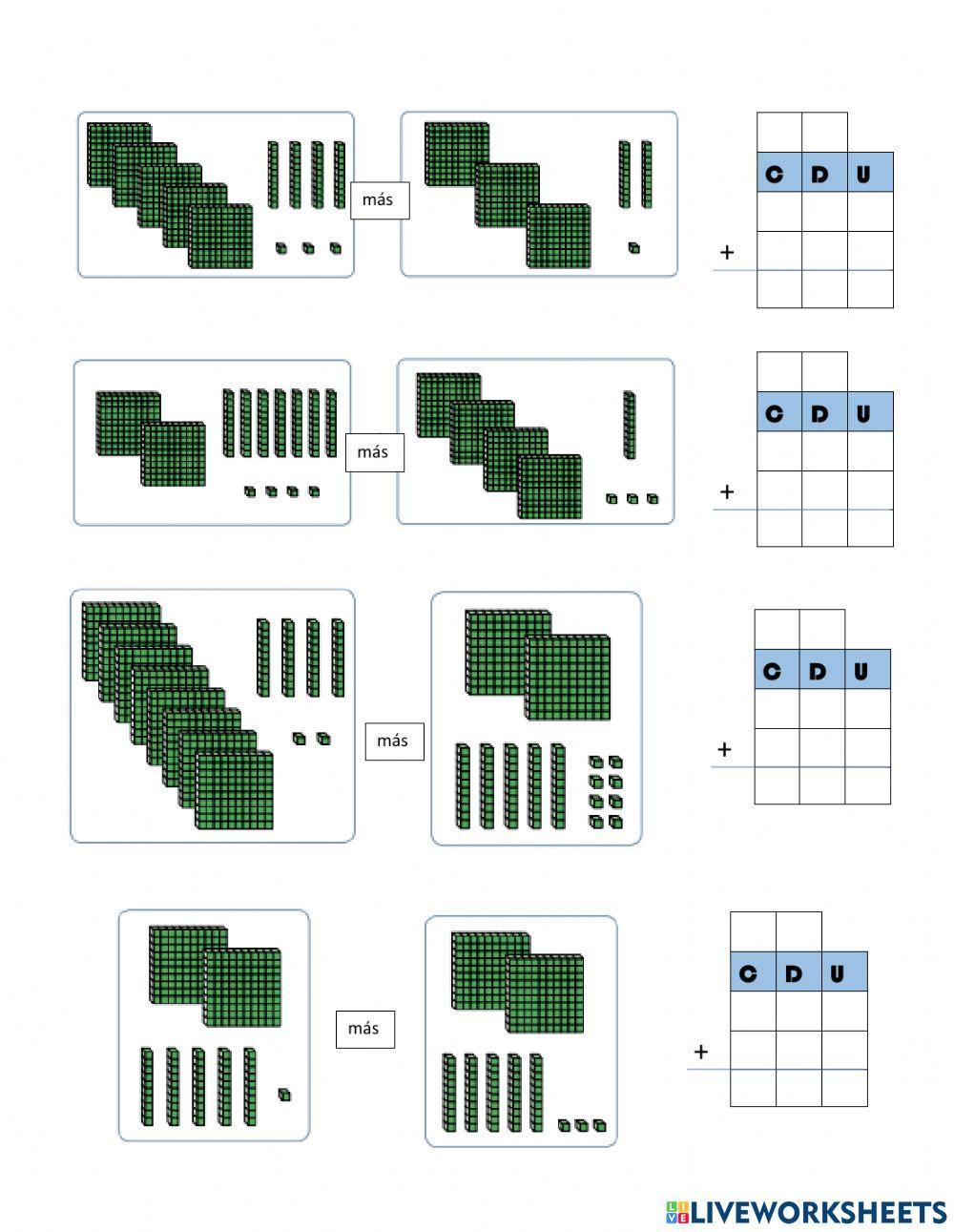 Adición y sustracción con canje