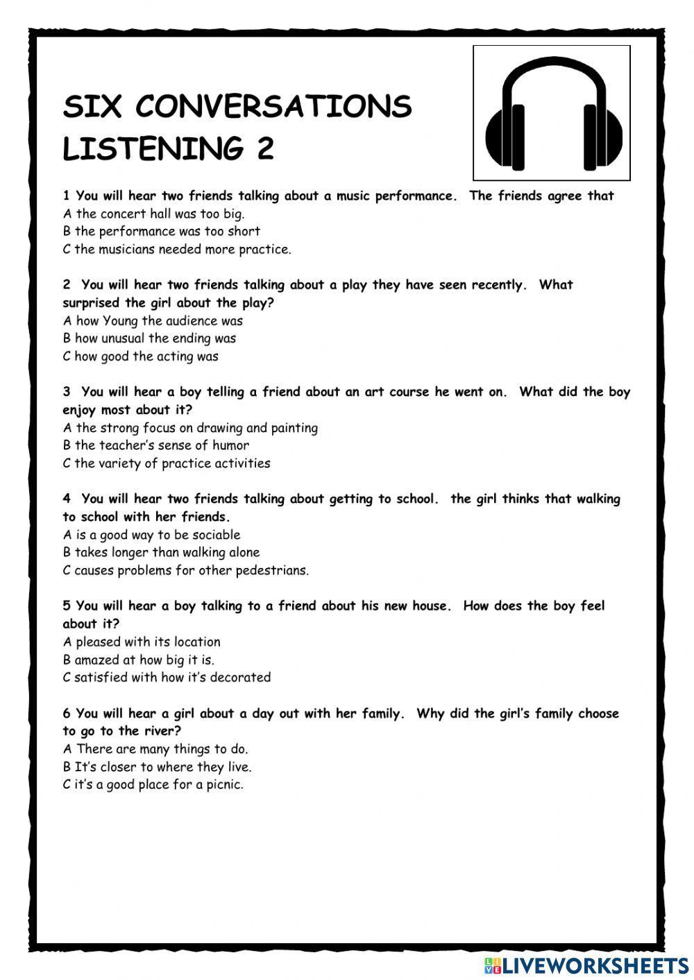 Six Conversations PET Listening 1
