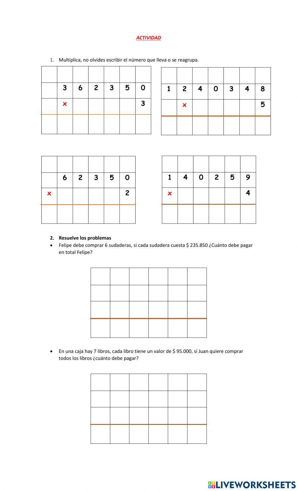 Multiplicación por un digito