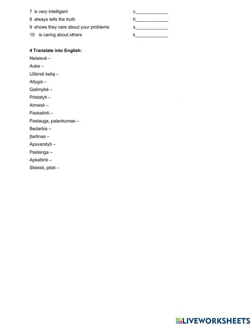 Grade 7 Unit 7 vocabulary