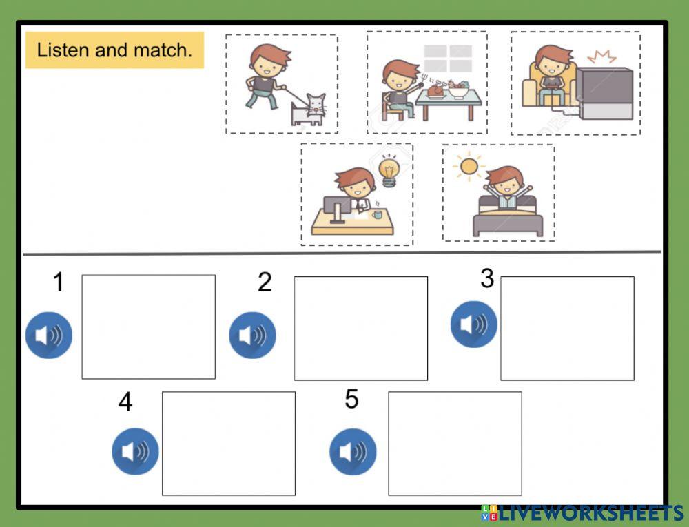 Daily routine - listen and match 3
