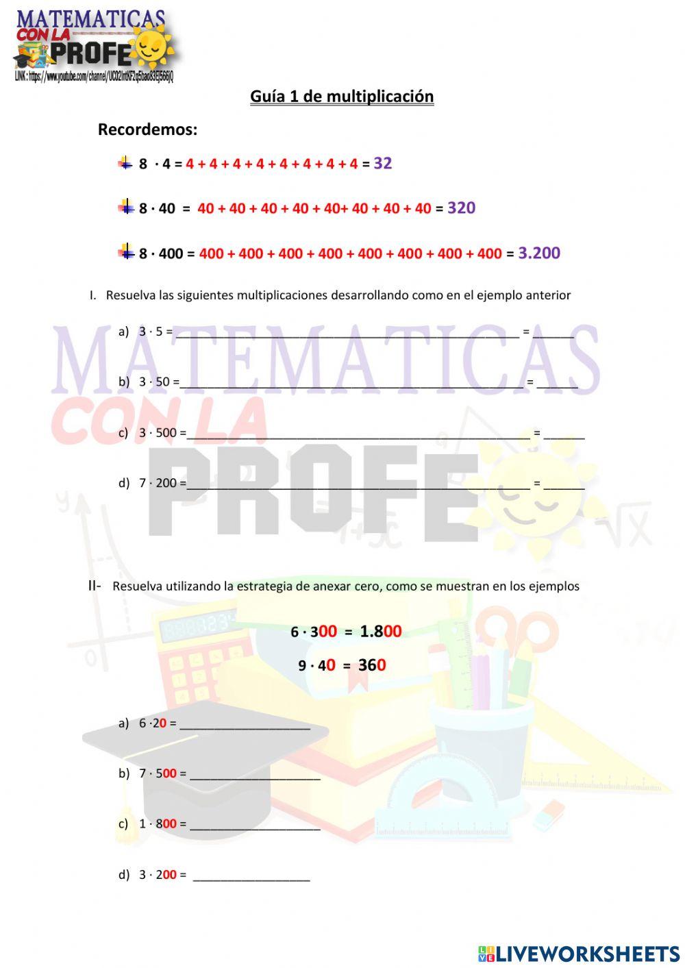 Multiplicación anexar 0