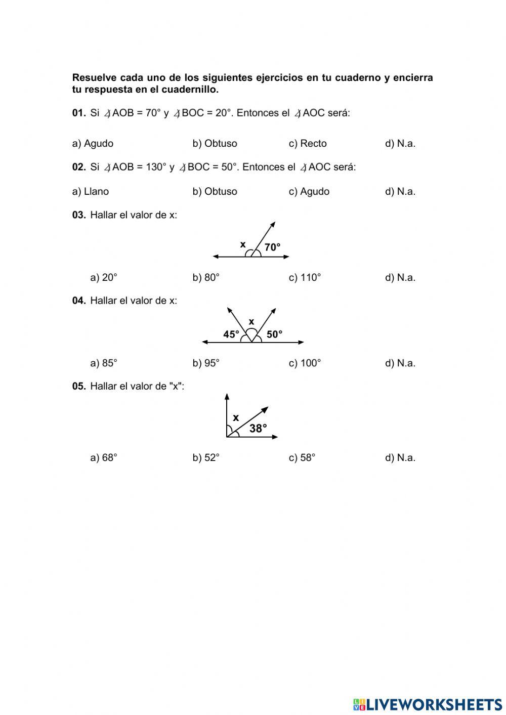 Ángulos y sus operaciones