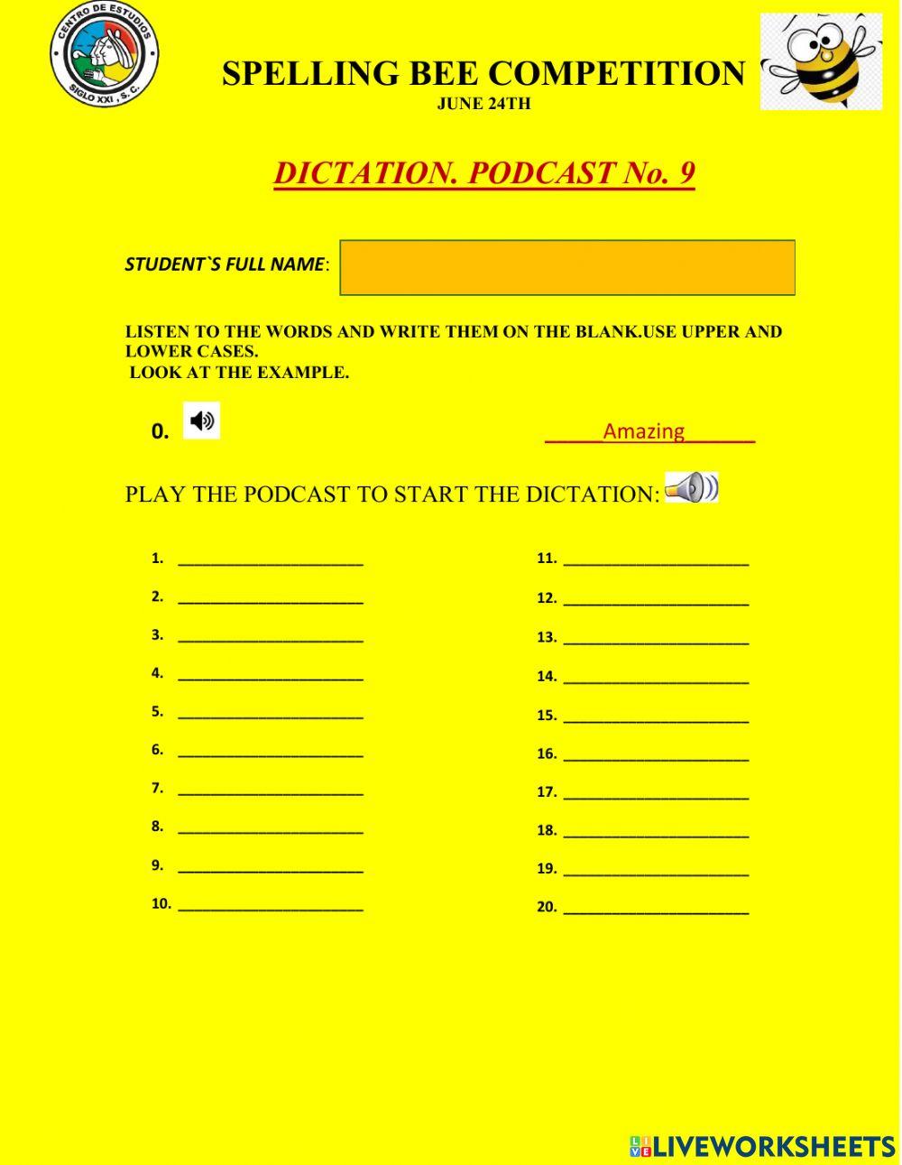 DICTATION PODCAST No. 9
