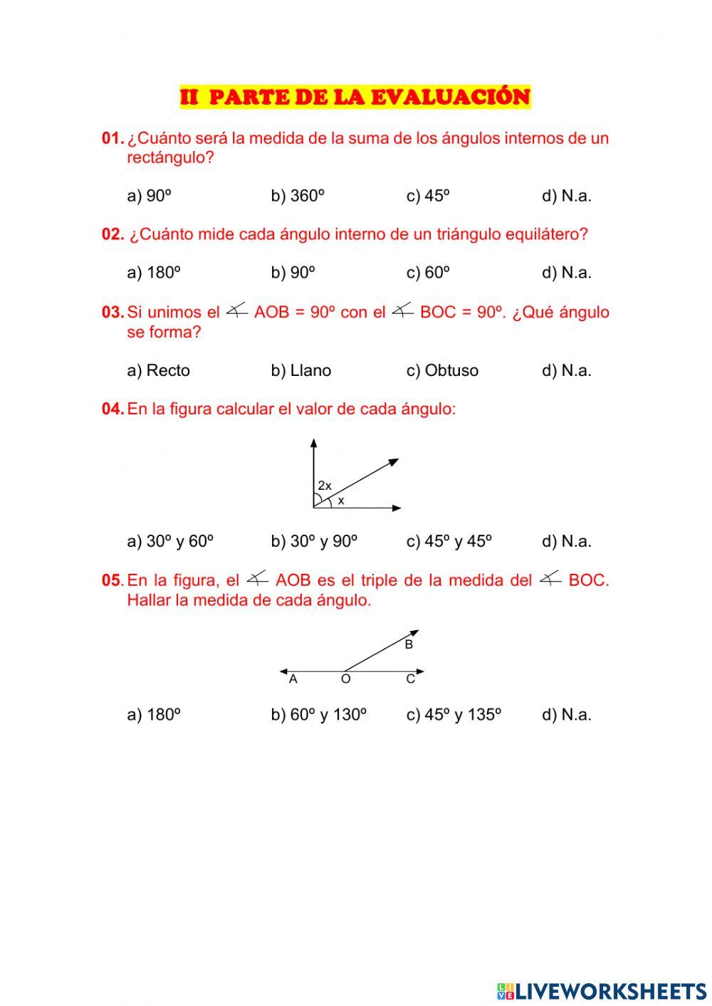 Ángulos y operaciones