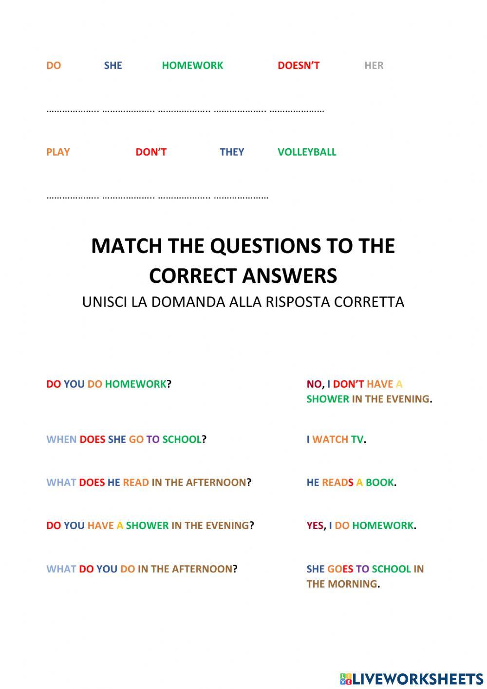 Routine – Present Simple.