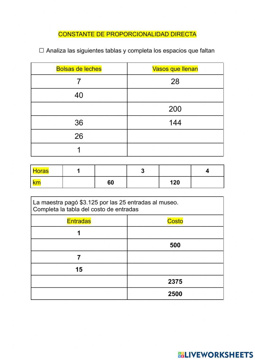 Proporcionalidad directa
