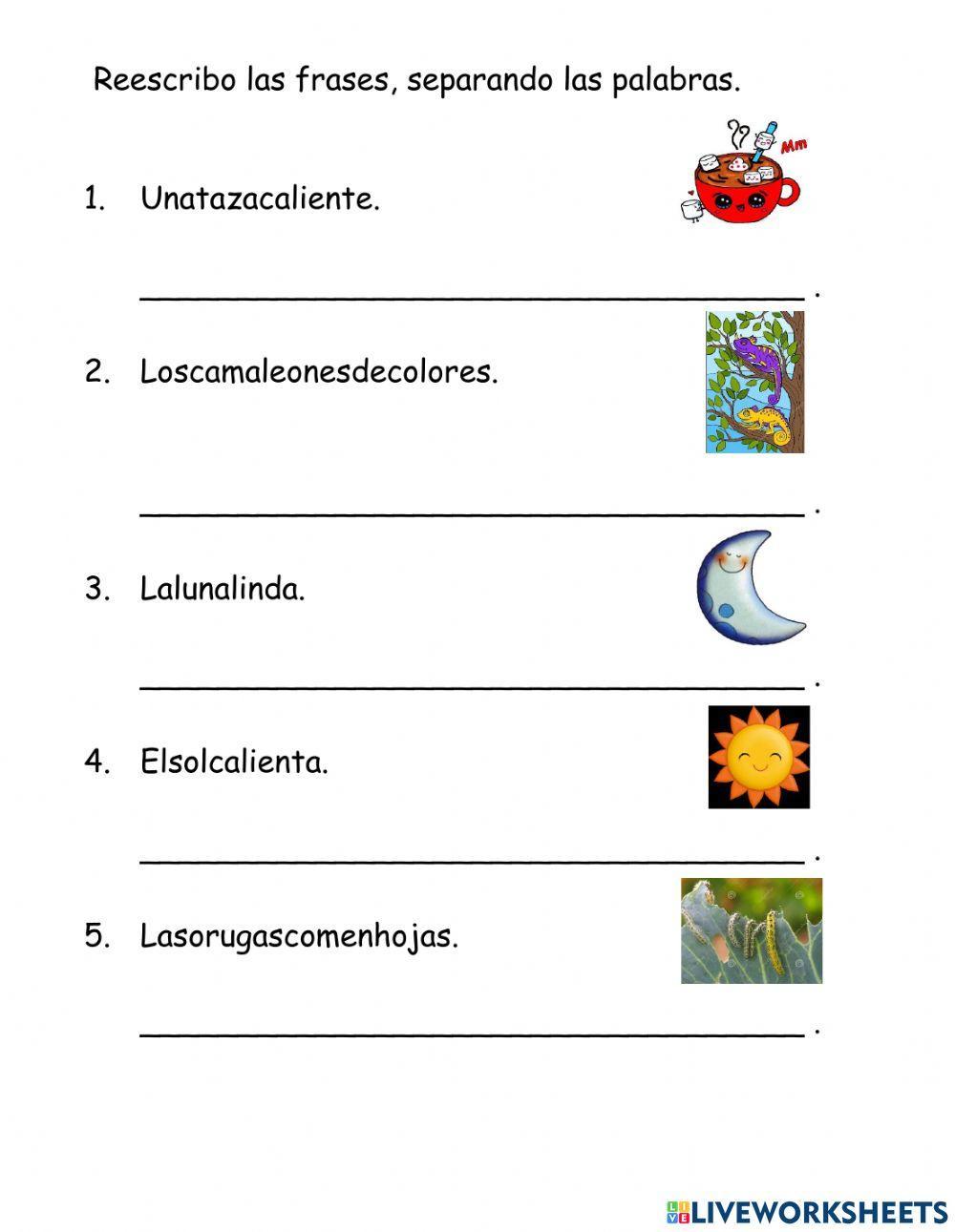 Separar palabras en frases