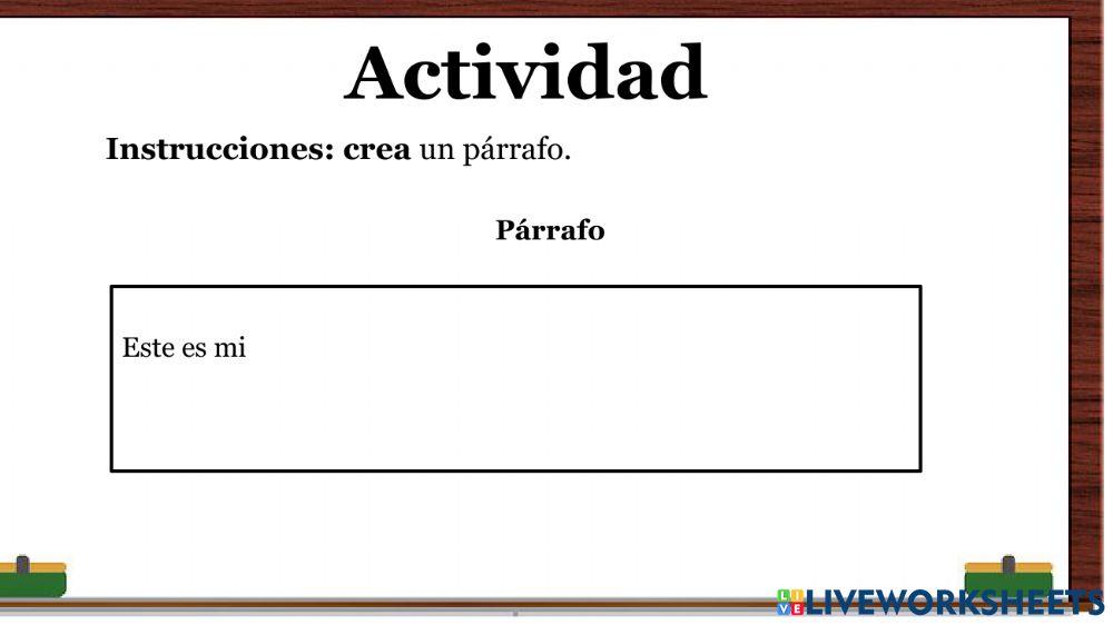 Párrafo persona de la familia