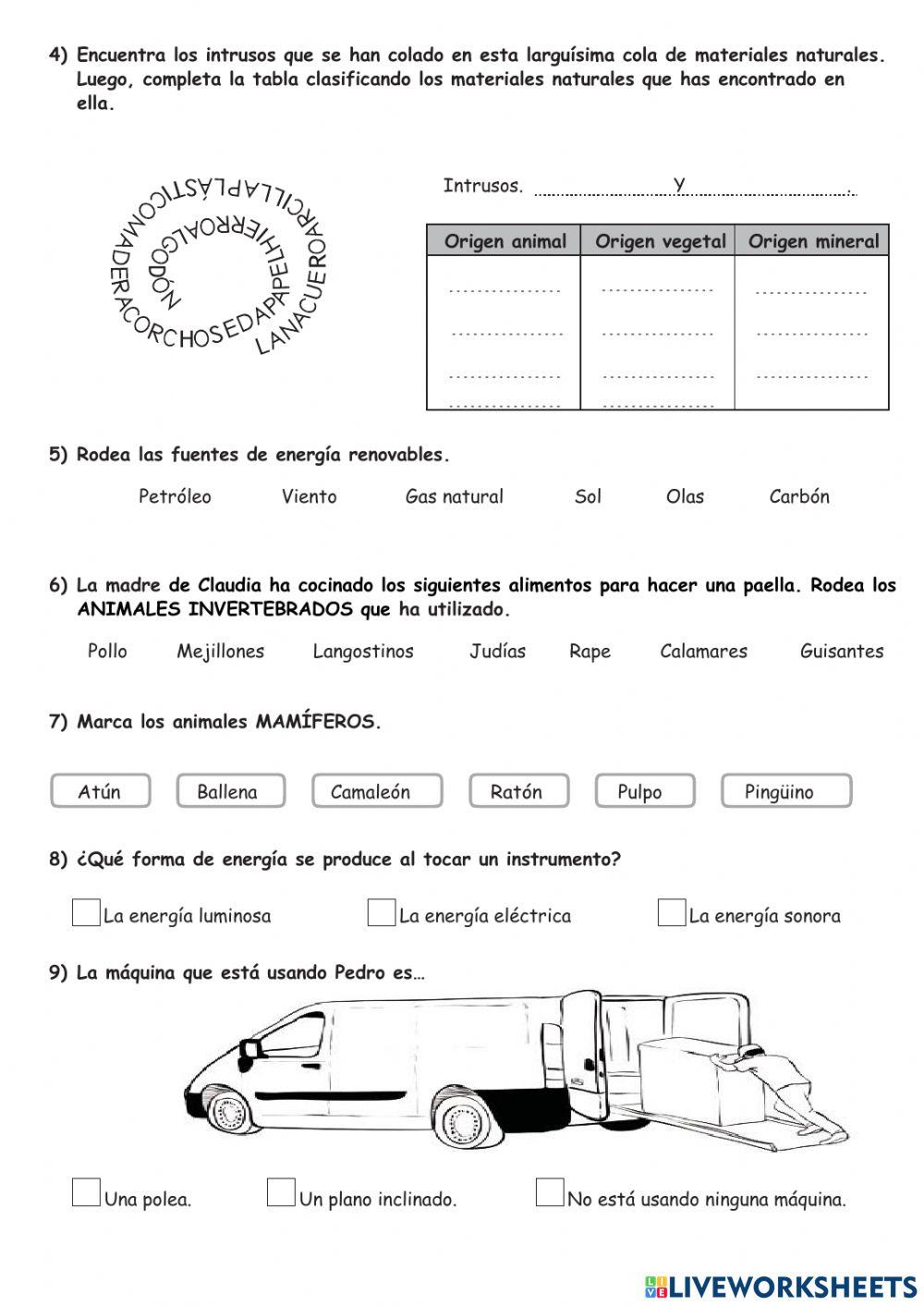 Evaluación final de naturales
