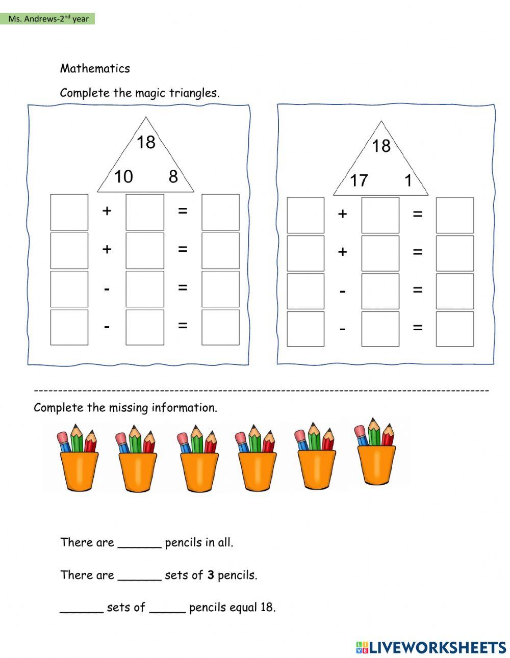 Number 18 Worksheet 1 worksheet | Live Worksheets