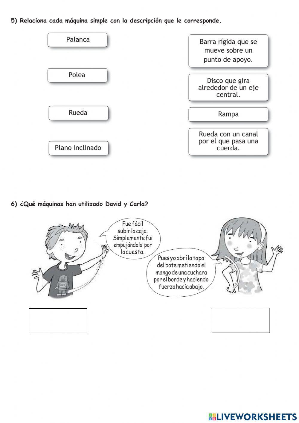 Evaluación de la unidad 6 de naturales