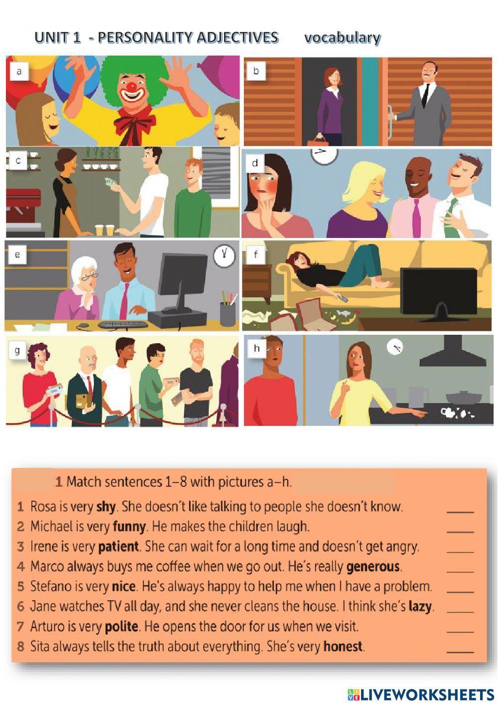 Personality adjectives