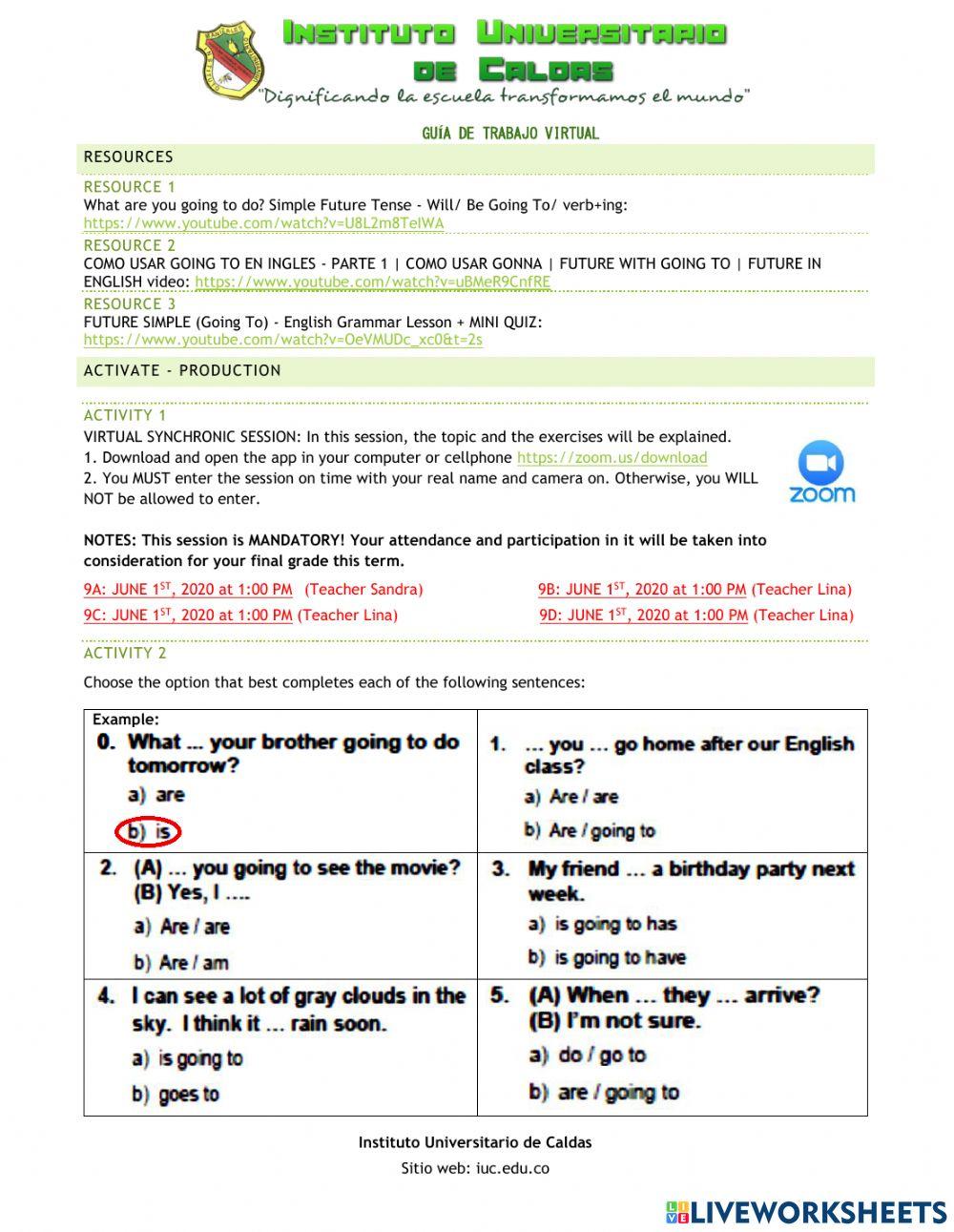 Future - Be going to