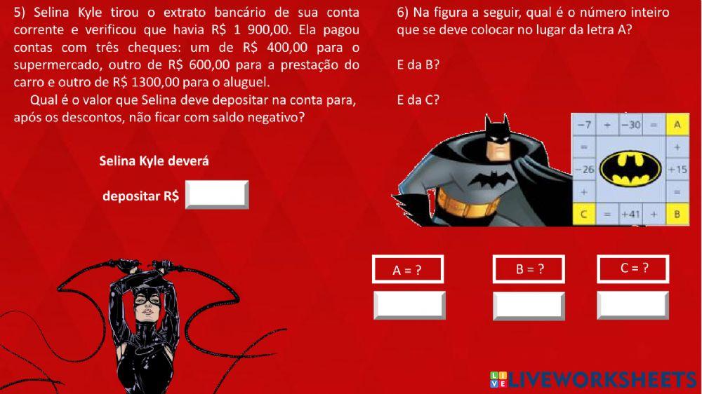 Operações com números inteiros