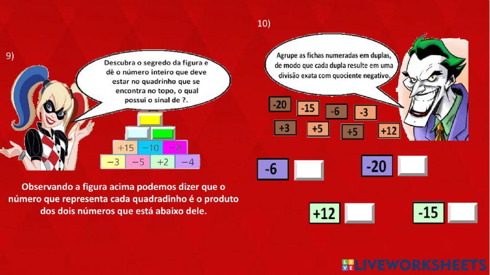 Operações com números inteiros