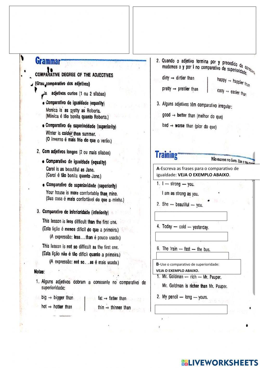 Camparative degree of the adjectives