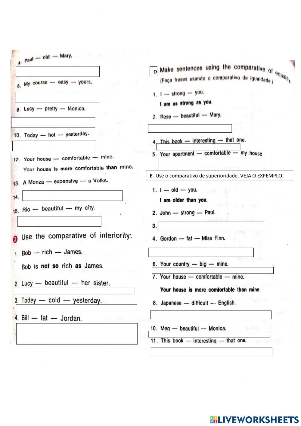 Camparative degree of the adjectives