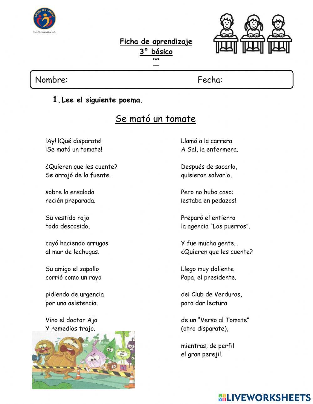 Ficha de aprendizaje El poema