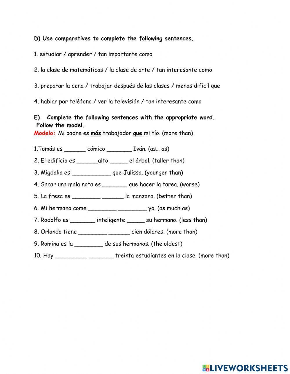 Las comparativas