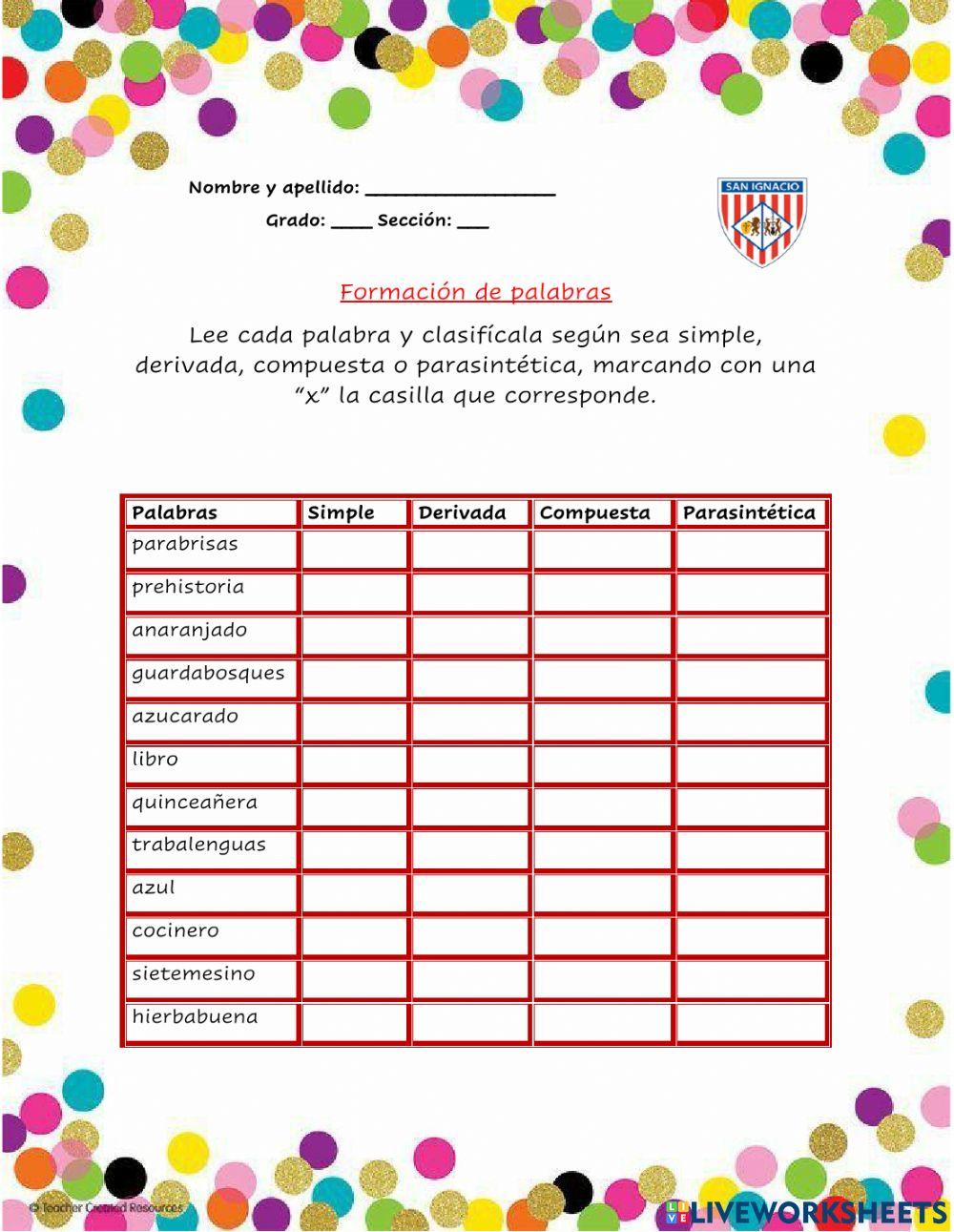 Formación de palabras