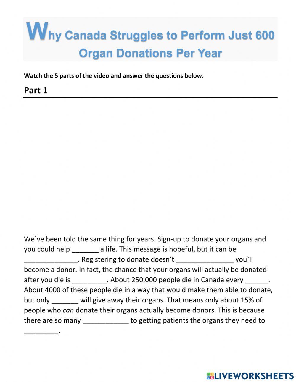 VIDEO - Canada-s Struggle with Organ Donations