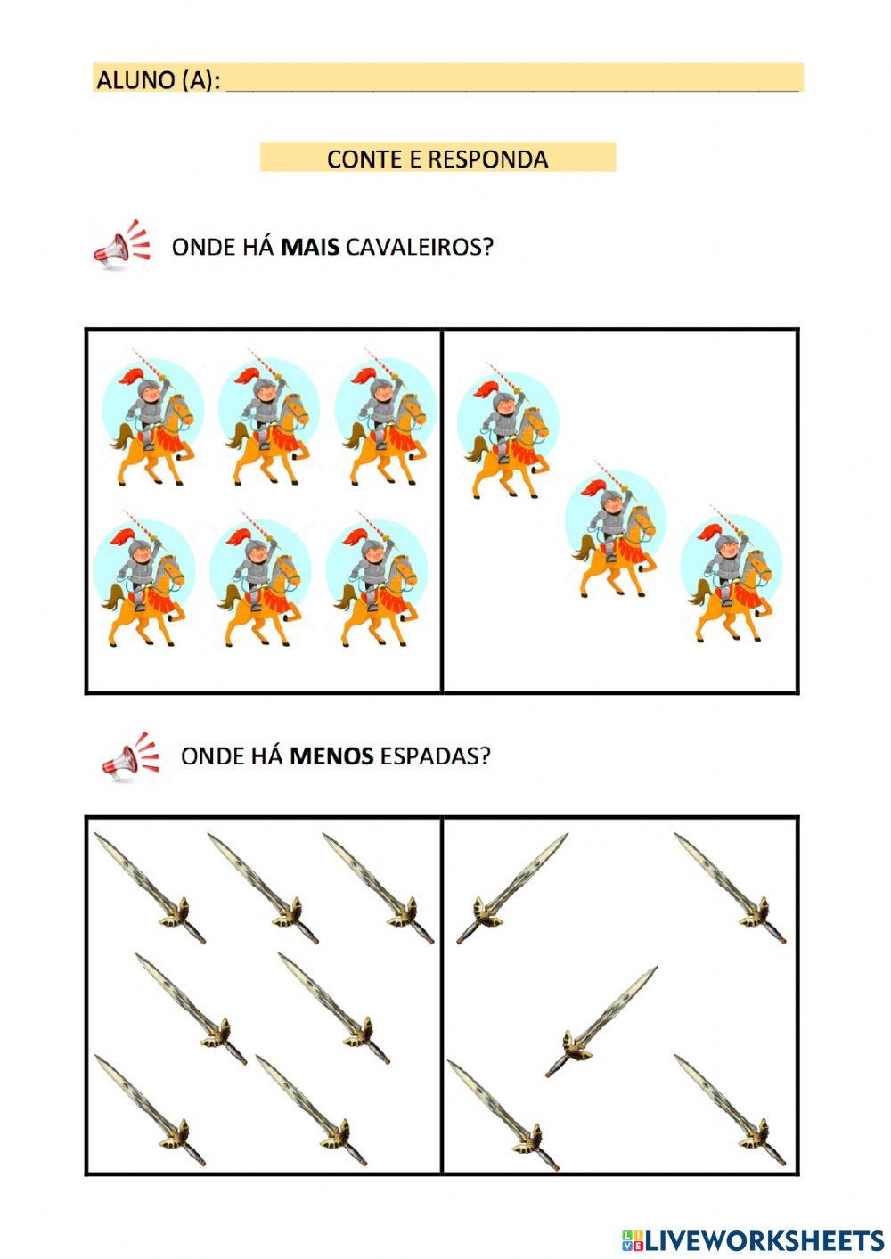 Mais e menos - cavaleiros