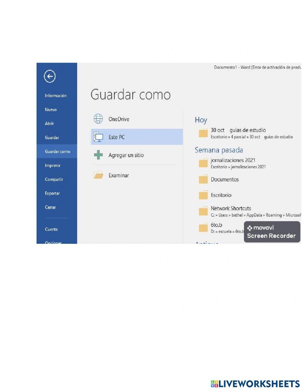 Guardar un doc en word