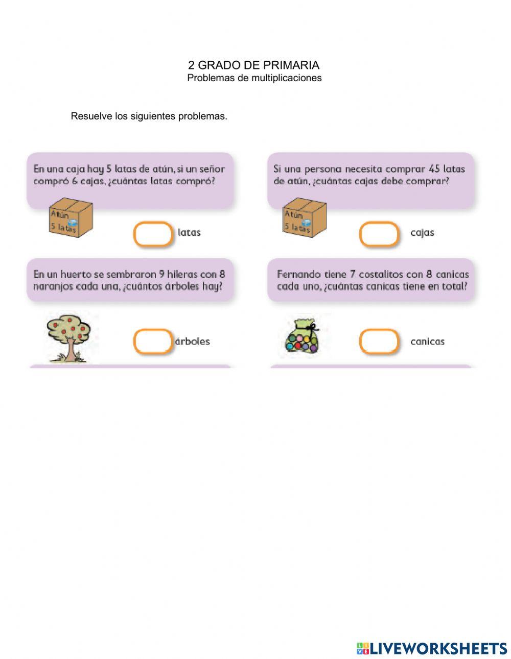 Problemas con multiplicaciones