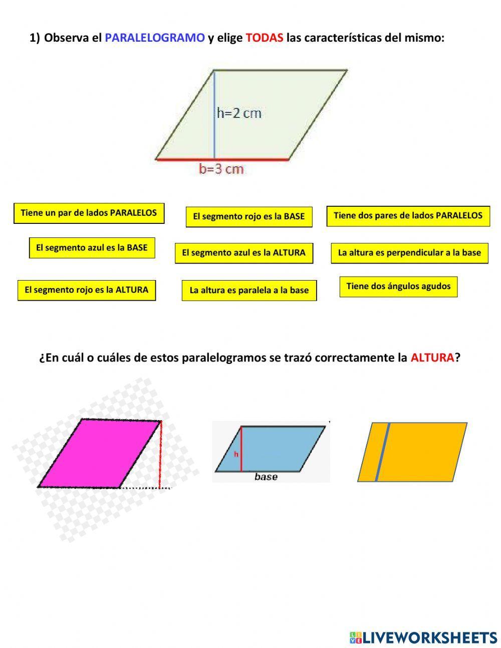 Propiedades del paralelogramo