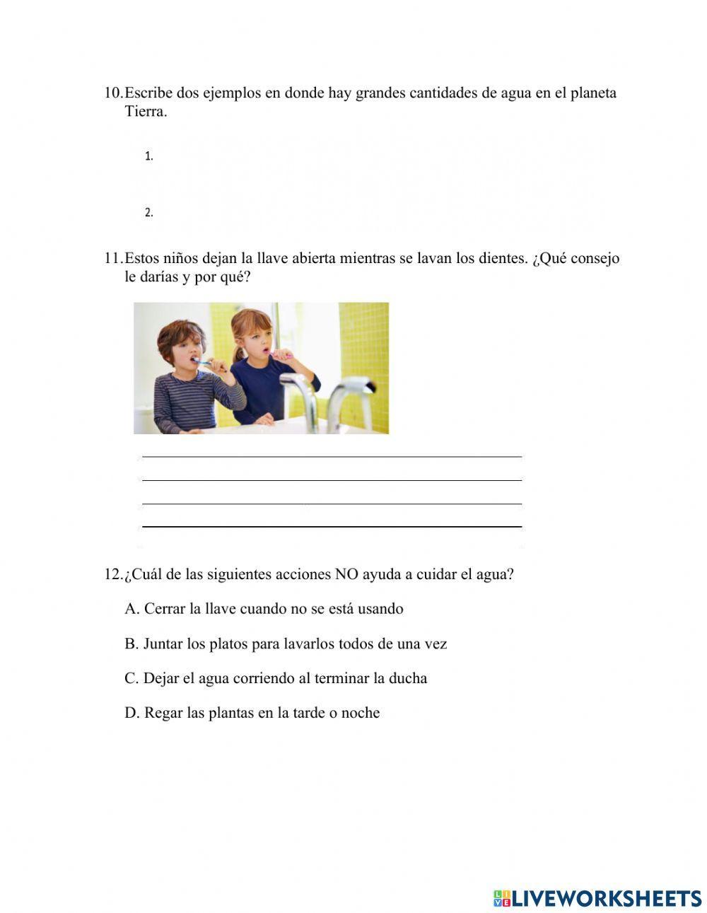 Evaluación ciencias naturales