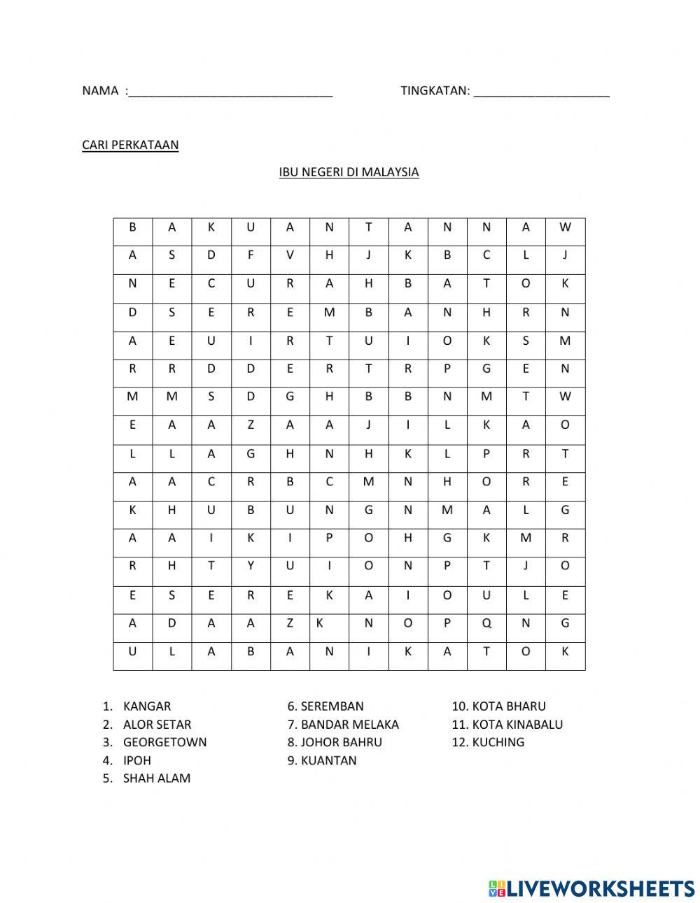 Ibu negeri di malaysia