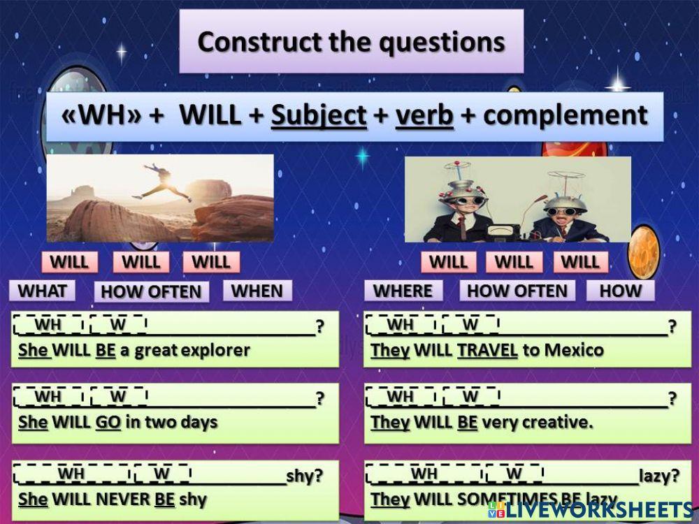 What will happen? Construct the answers worksheet Live Worksheets