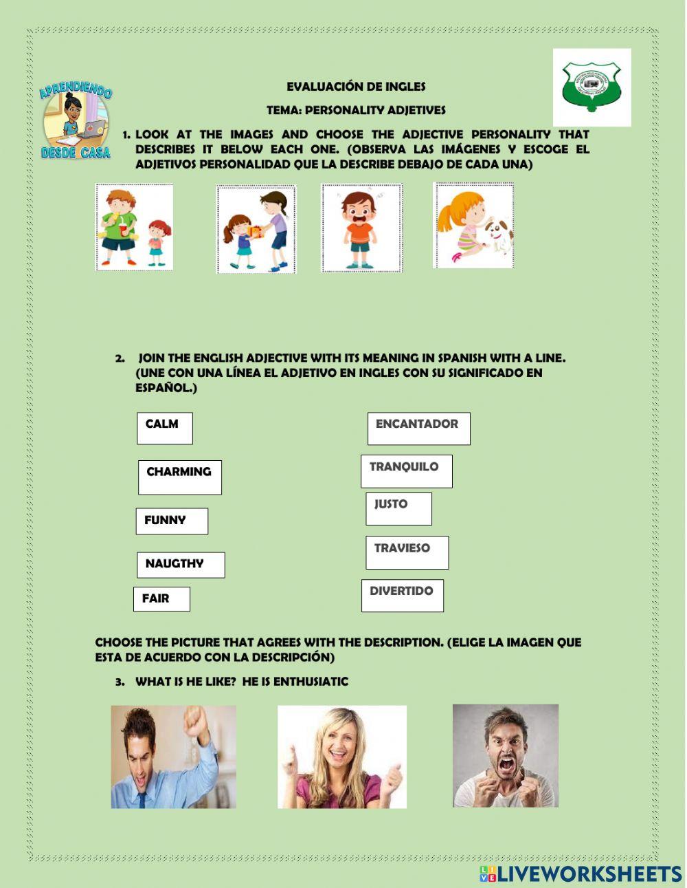 Personality adjetives