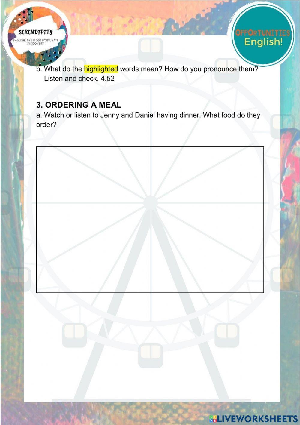 Practical English, at a restaurant, unit 9, elementary