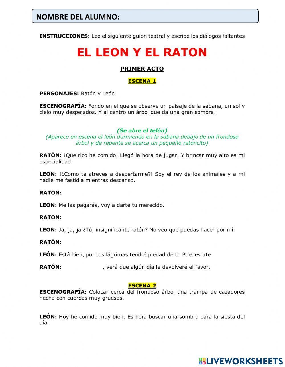 Los diálogos en el guion de teatro