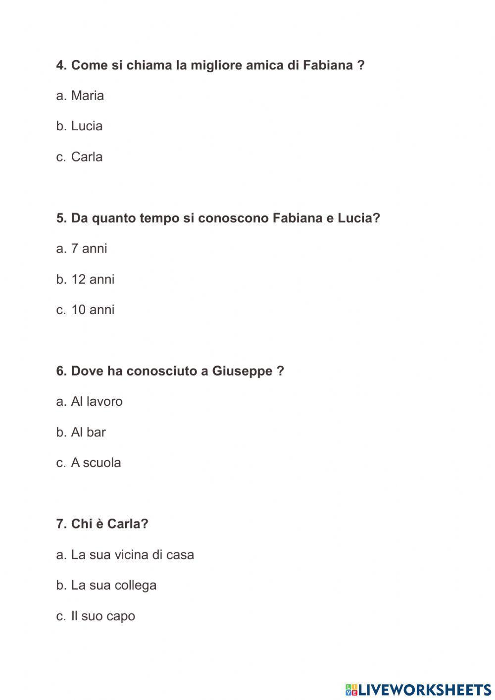 Comprensione orale: I miei migliori amici Comprensione orale: I miei migliori amici