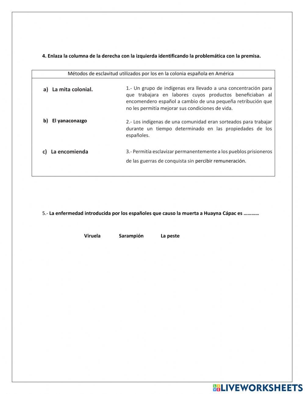 Prácticas españolas en américa