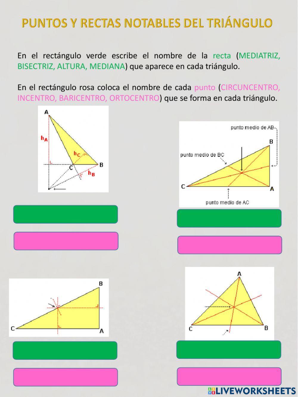 Puntos y rectas NOTABLES en el triángulo