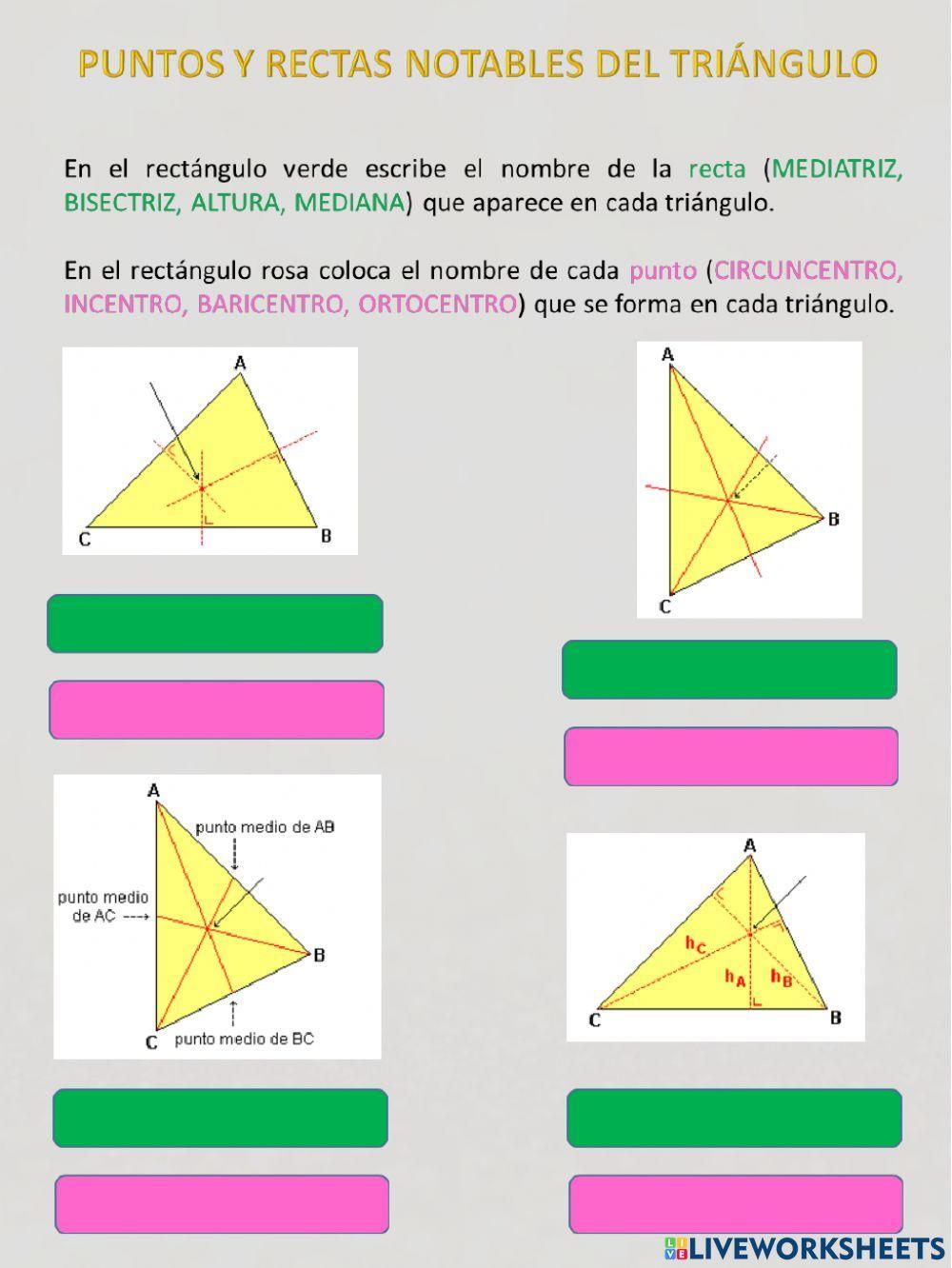 Puntos y rectas NOTABLES en el triángulo