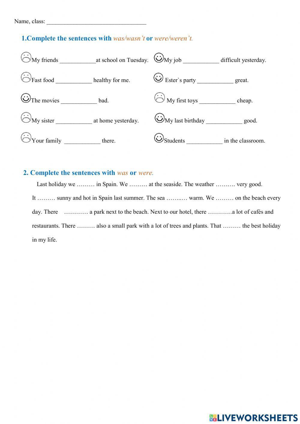 Was, were, wasn't, weren't