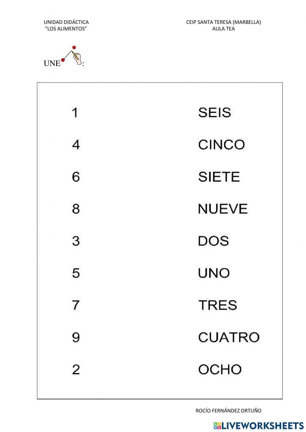 Leemos los números worksheet Live Worksheets