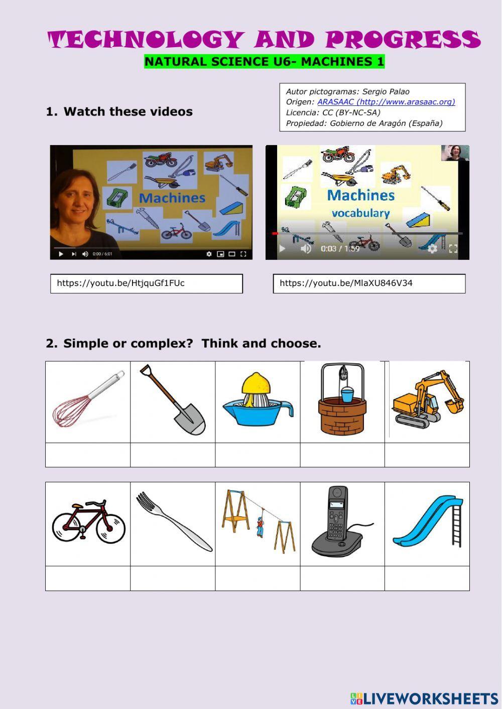 Simple And Complex Machines Worksheet
