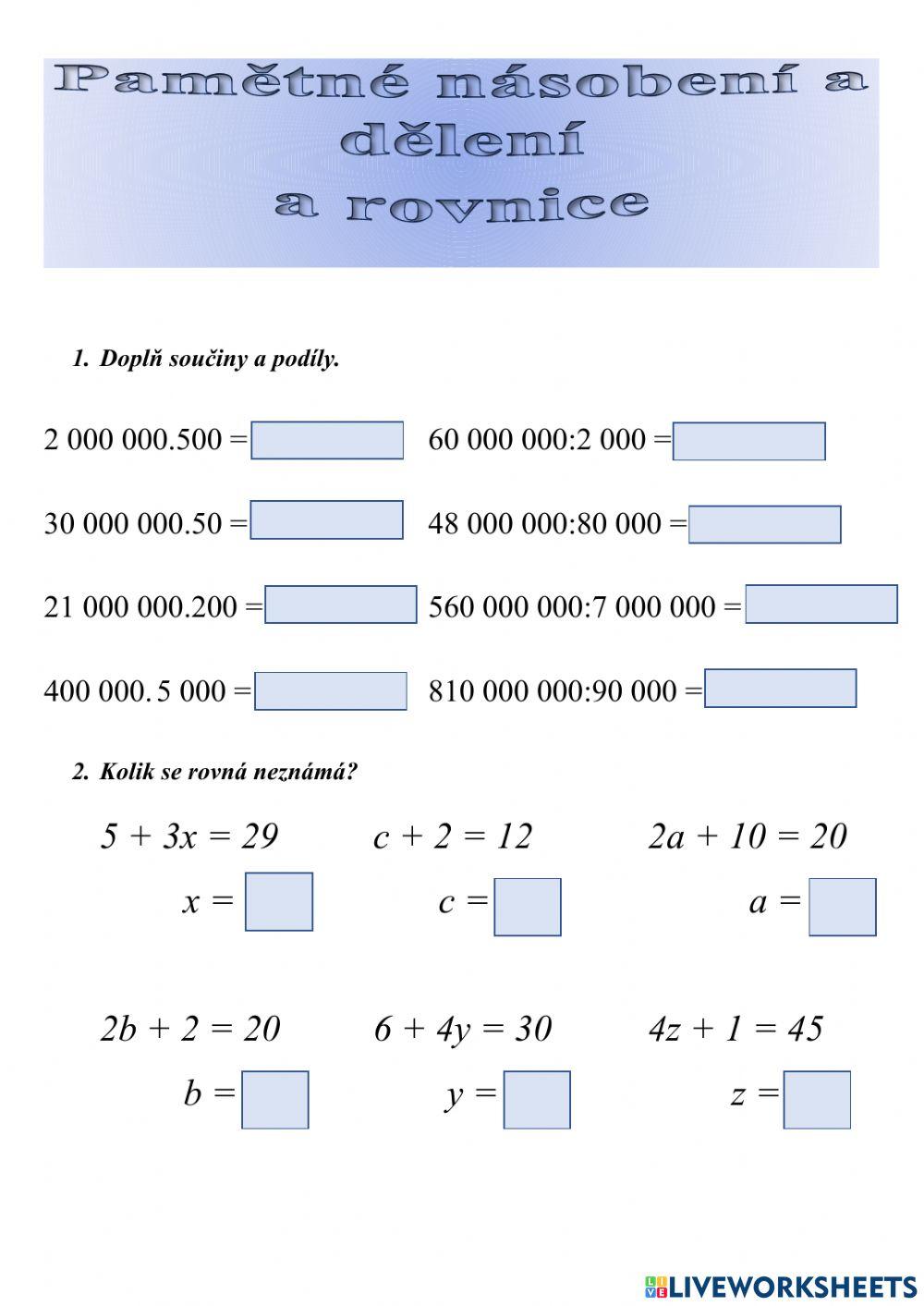 Násobení a dělení