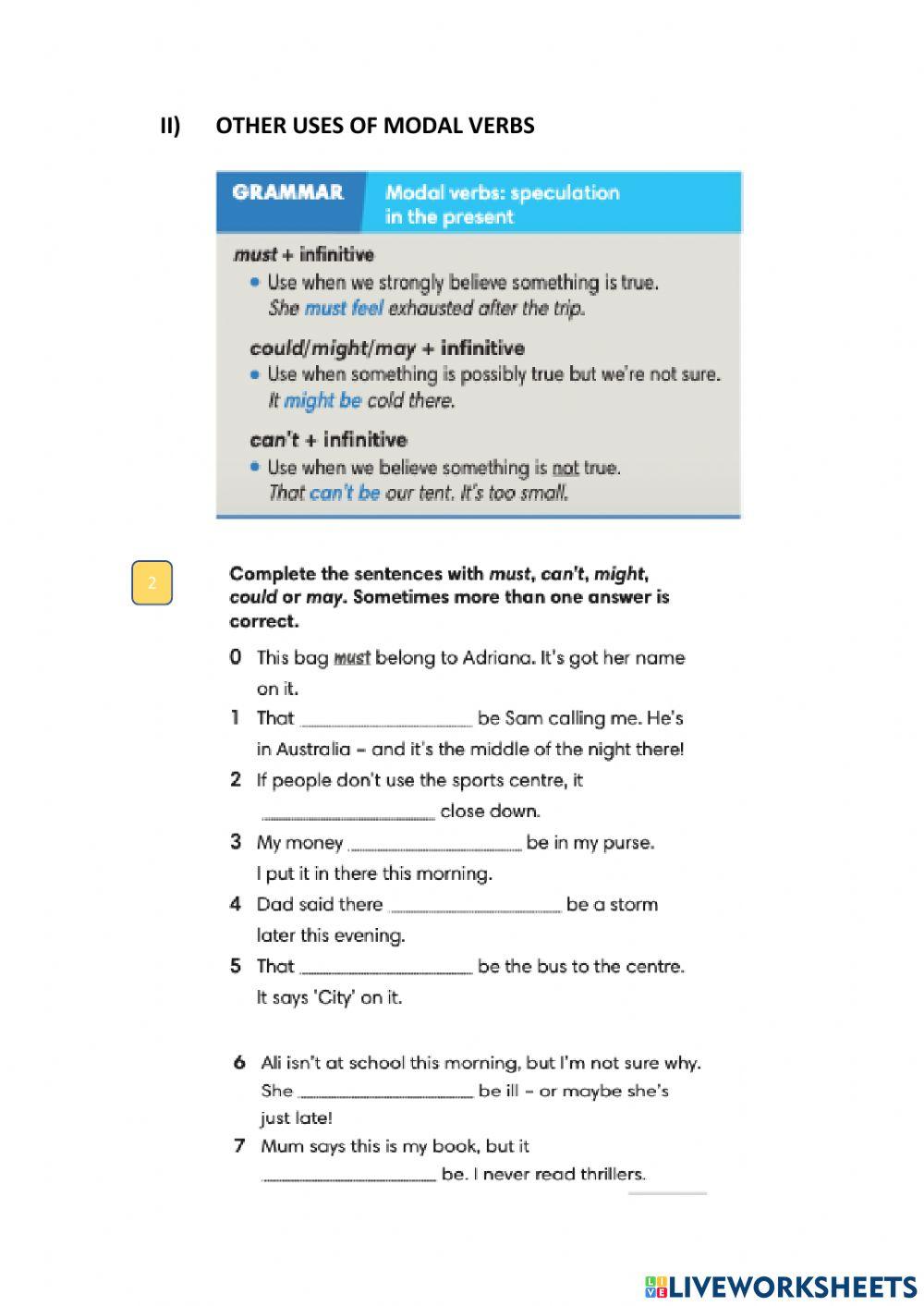 Grammar revision I unit 8