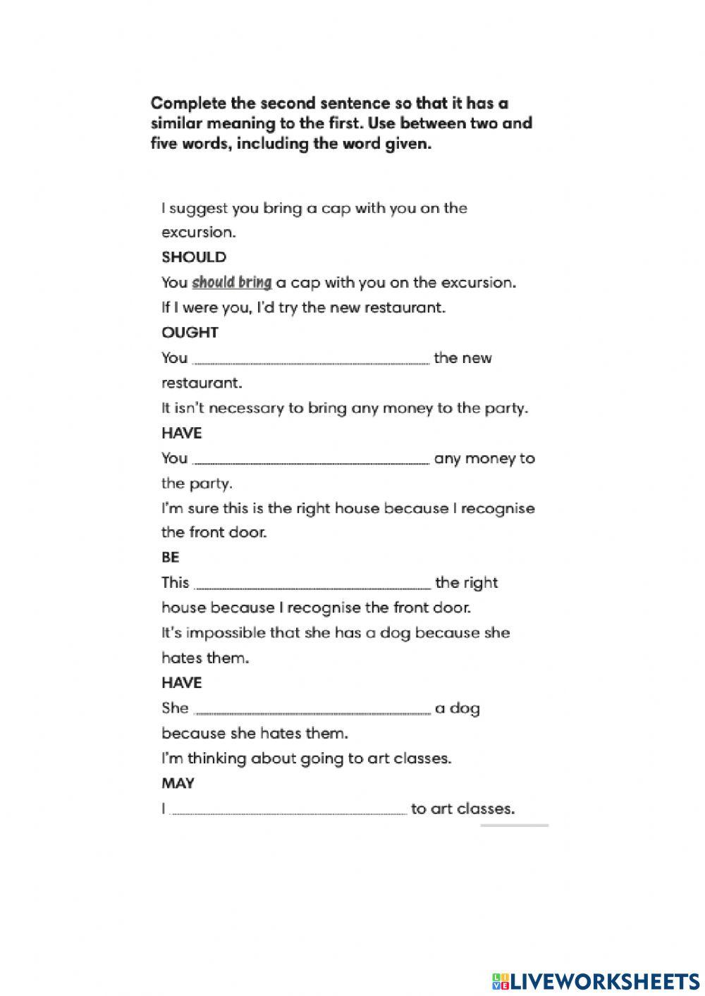 Grammar revision I unit 8