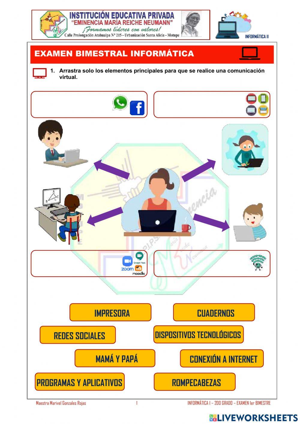Examen bimestral 2do grado - informática